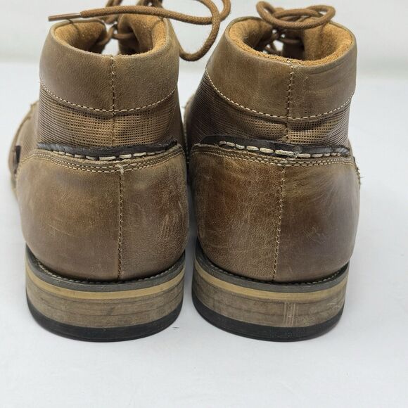 Steve Madden Brown Leather Cap Toe Chukka Ankle Boots - Picture 5 of 8